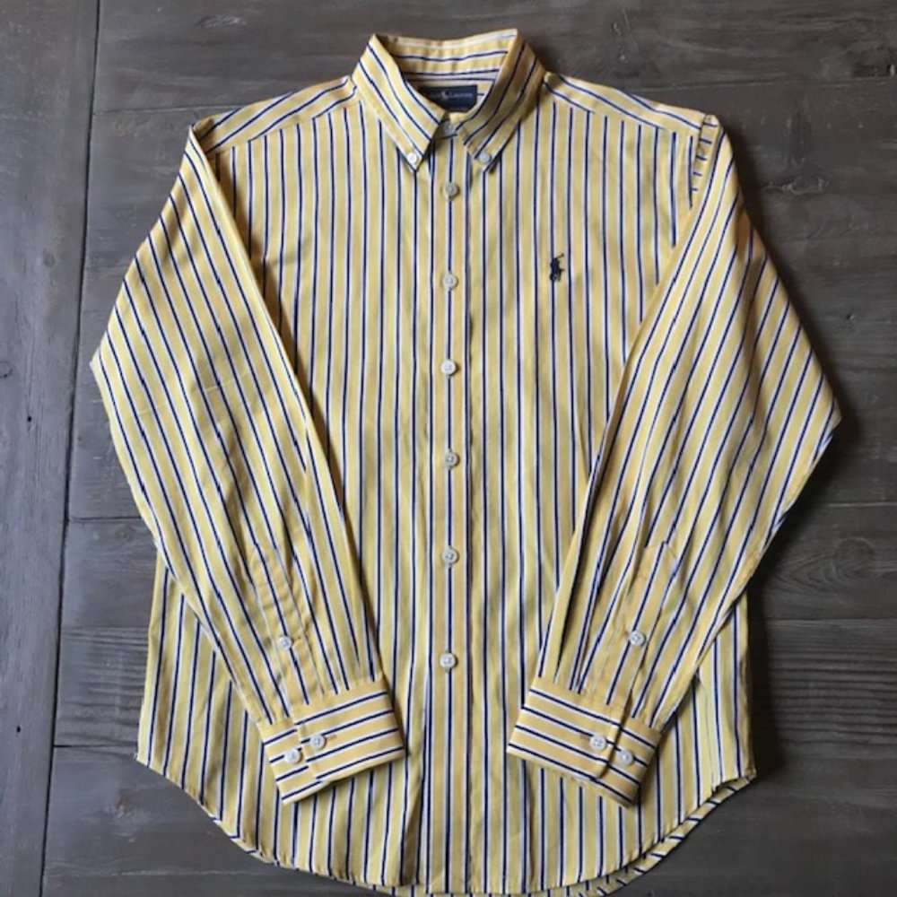 Polo by Ralph Lauren Yellow with Navy Stripe Shirt